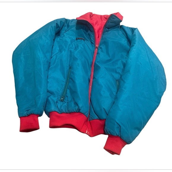 ❤️💙VINTAGE COLUMBIA REVERSIBLE DOWN Puffer JACKET Men’s Size Small/Medium ❤️💙 - Picture 2 of 8